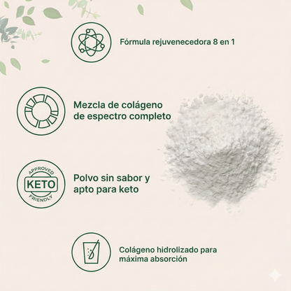 Multi Colágeno Péptidos + Biotina + Vitamina C + Ácido Hialurónico